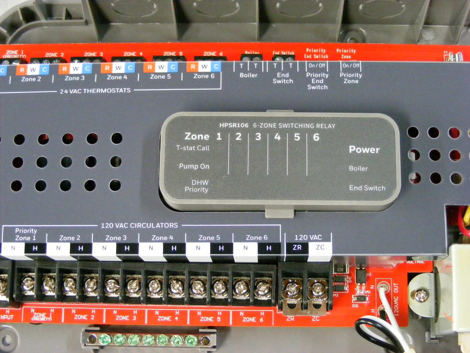 Honeywell HPSR106 Hydronic Pro 6 Zone Switching Relay Panel Heating Boiler
