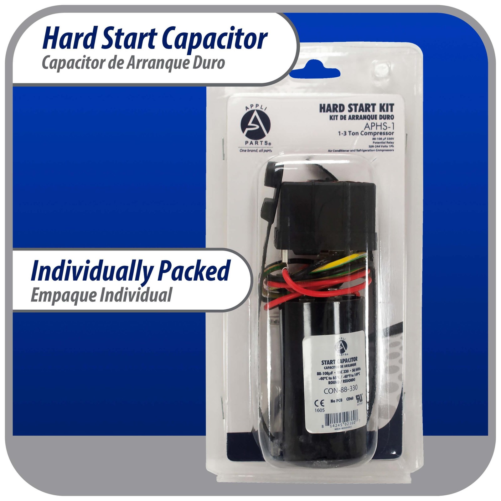 Appli Parts APHS-1 1 to 3 TON Hard Start kit 208-244 V, 1 Ph for air conditioner