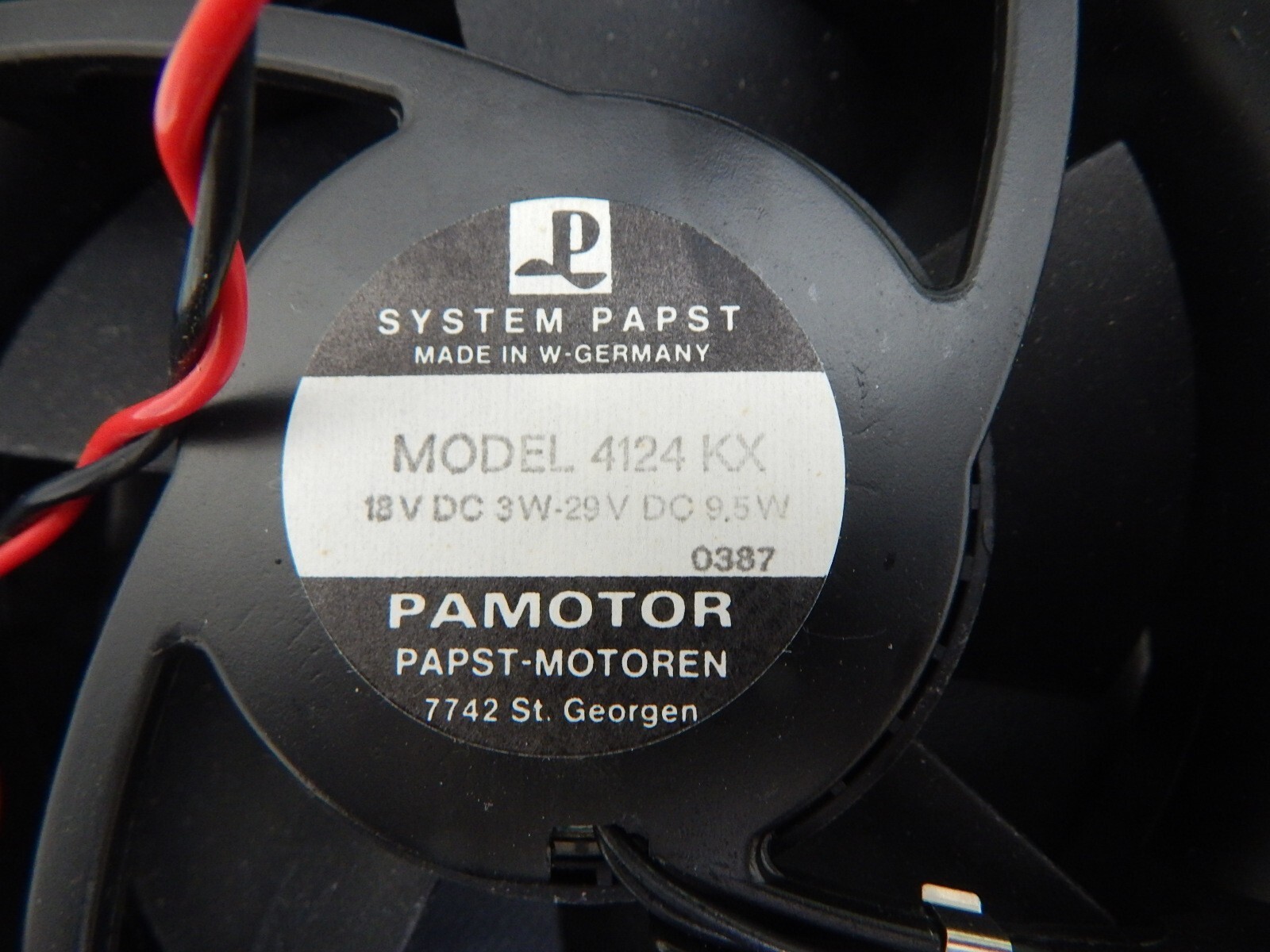 PAPST MODEL 4124KX 18 TO 29VDC AXIAL FAN – USA SELLER FAST SHIPPING