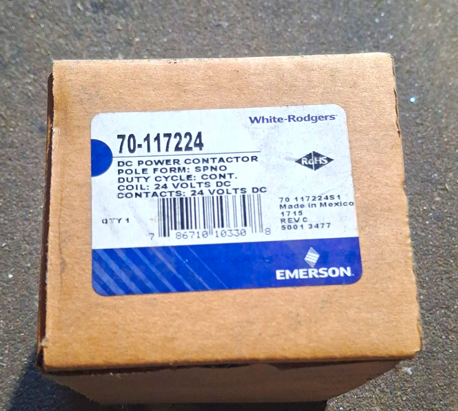 White-Rodgers DC Power Contactor 24V 30A 70-117224 Emerson Compatible