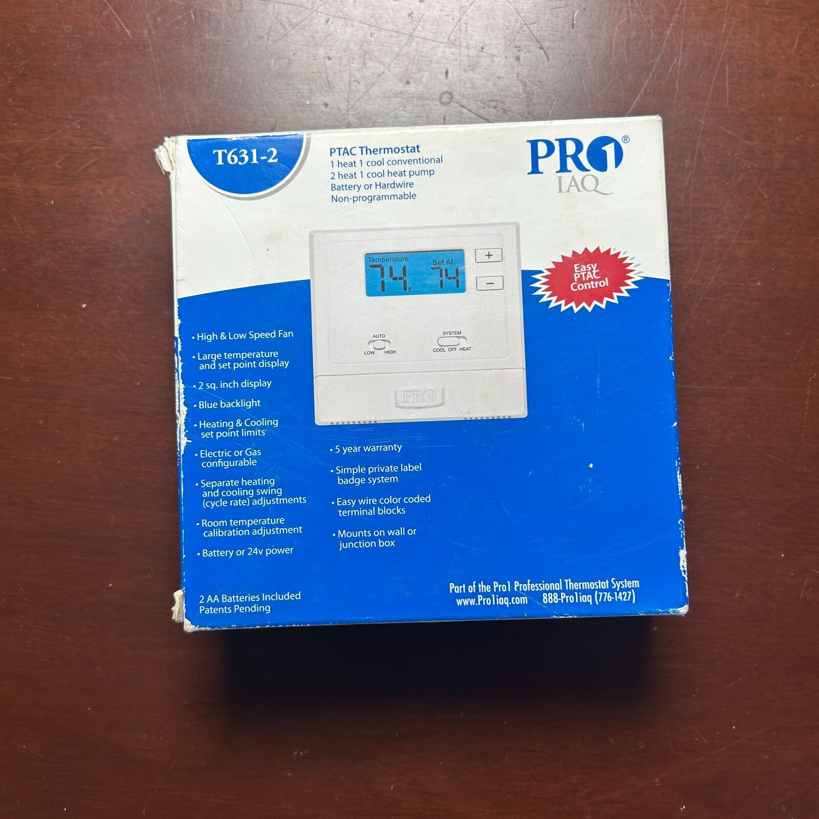 Pro1 IAQ T631-2 Thermostat Non-Programmable 1 H 1 C Conventional 2 H 1 C Pump