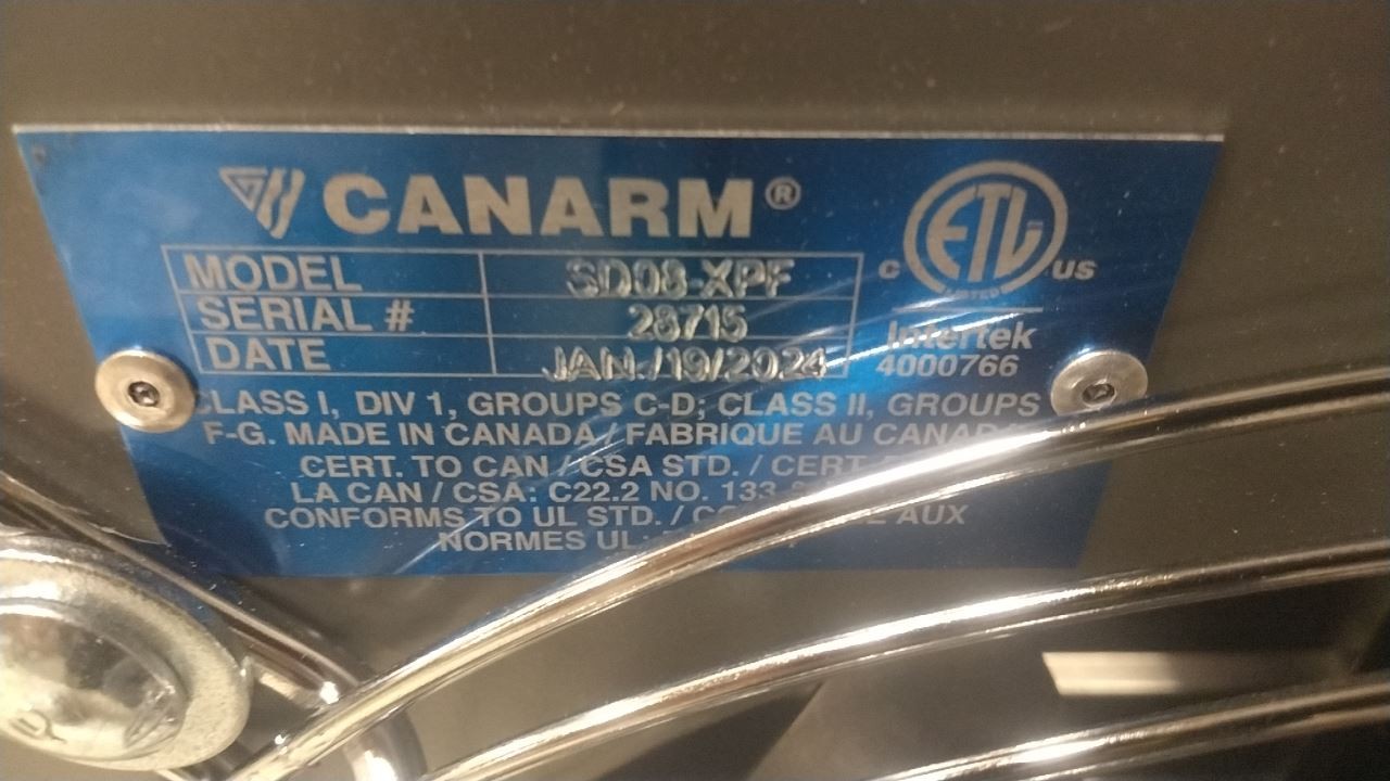Canarm SD08-XPF 1/3 HP 240VAC Shutter Mounted Hazardous Location Exhaust Fan (C)