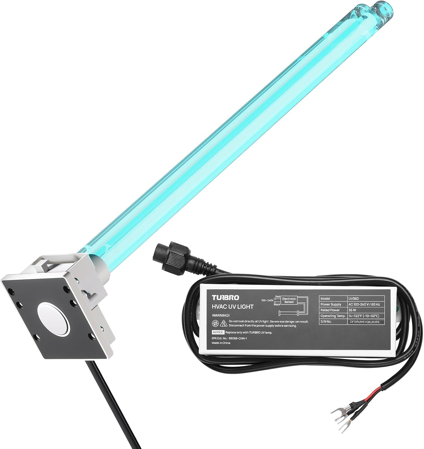 AC 100-240V 36W HVAC UV Light Kit for Ducted Coil Systems, ETL&CARB Certified, C
