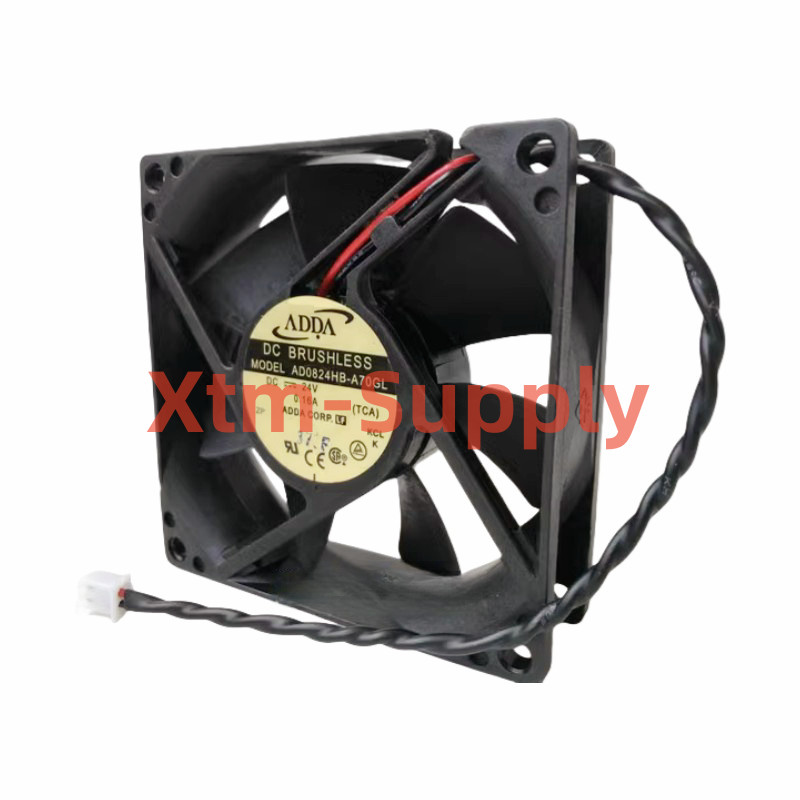 1pc new ADDA 80*80*25MM 8CM AD0824HB-A70GL DC24V 0.16A 3.84W 2Pin Cooling Fan