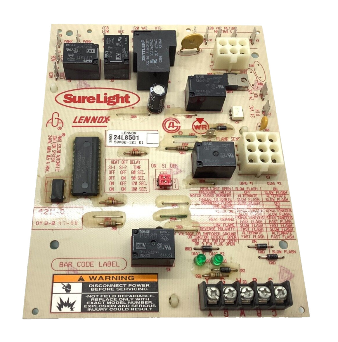24L8501 Lennox SureLight Control Board 50A62-121