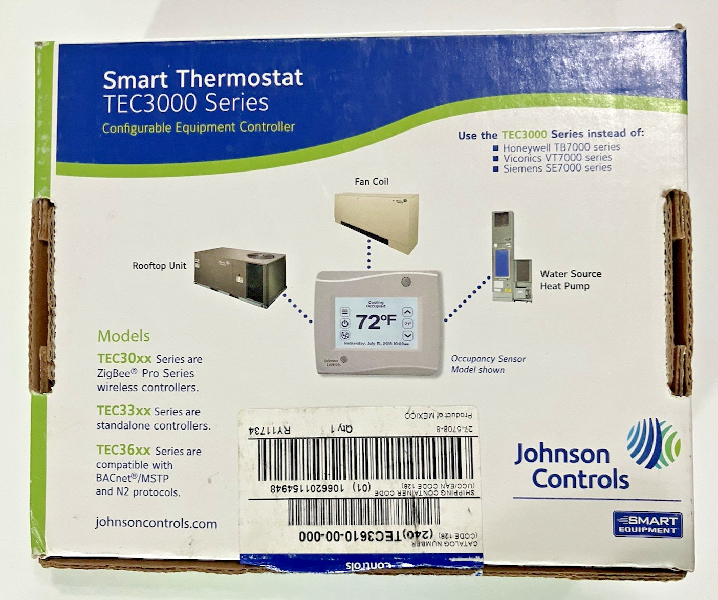Johnson Controls Smart Thermostat TEC3000 Series, TEC3610-00-000 Never been used