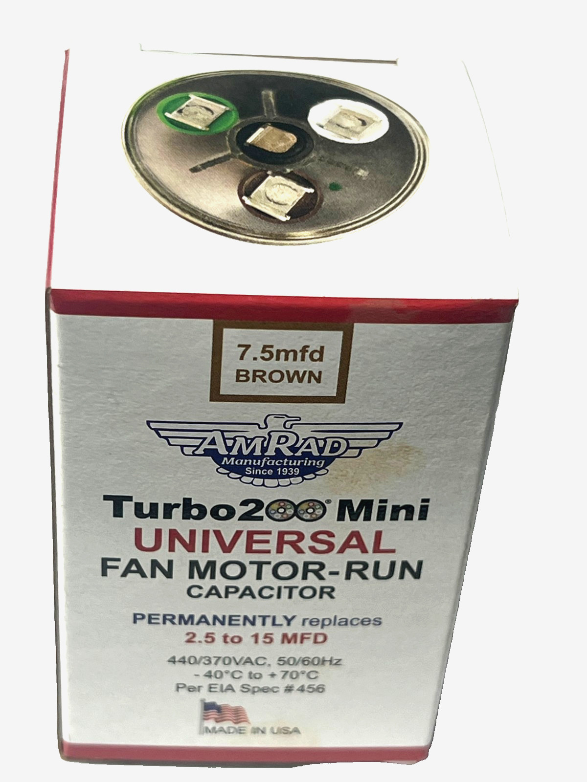 Turbo200 Mini UNIVERSAL FAN MOTOR-RUN CAPACITOR 2.5 TO 15 MFD 440/370VAC