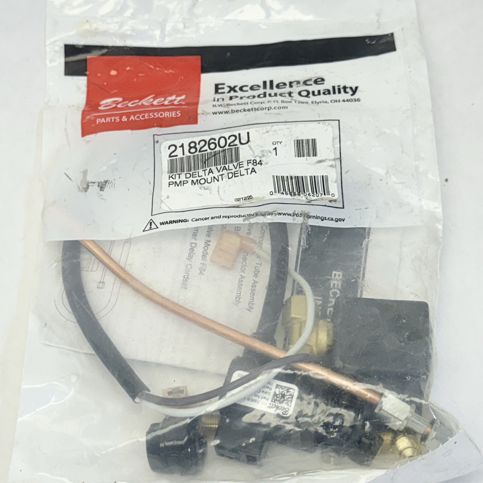 BECKETT DELAY SOLENOID OIL VALVE KIT 2182602U
