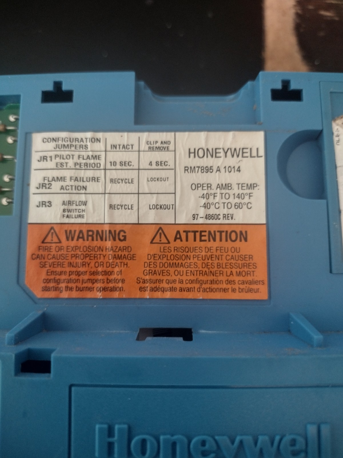 Honeywell RM7895 A 1014 Burner Control Complete System Tested Working