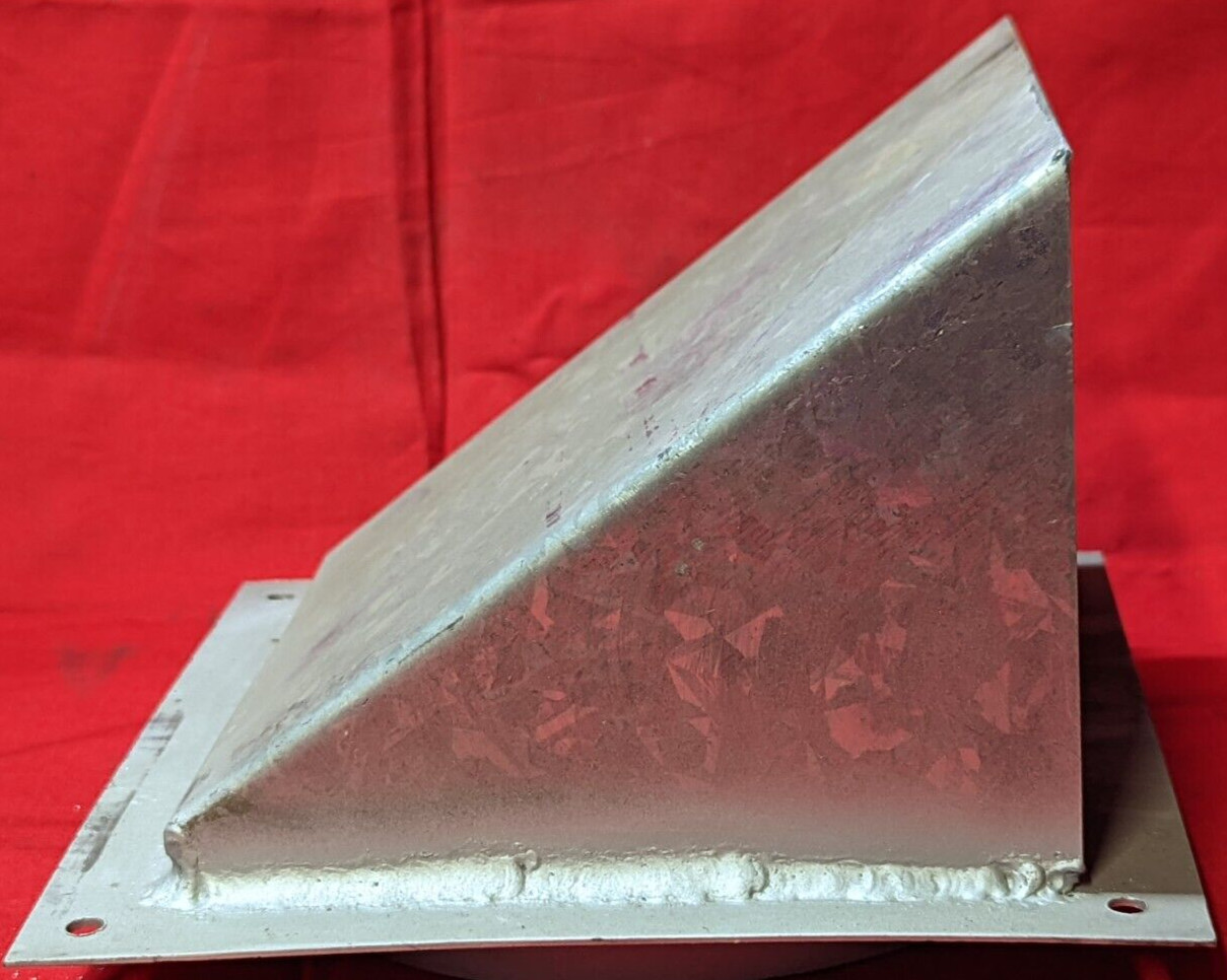 UNKNOWN BRAND HOODED VENT HEAD 6″ X 6″ X 5″ GALVANIZED STEEL 1/4″ MOUNT HOLES