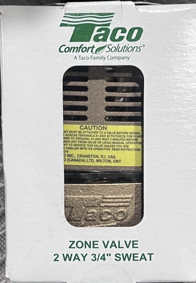 Taco 571-2 3/4 inch Sweat Zone Valve – Gold