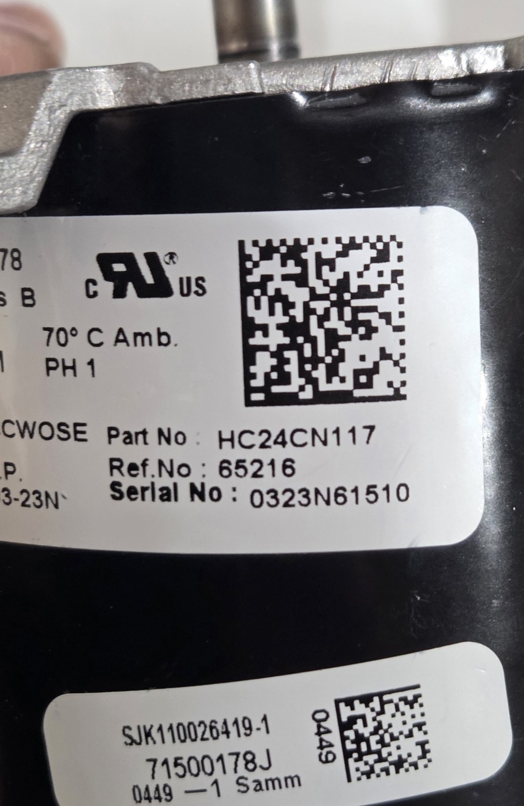 240793-762 HR46GH003 HC24CN117 81104165 715000178 Motor Only of Inducer Assembly