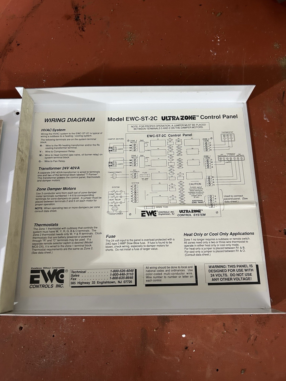 EWC Controls Zone Panel EWC-ST-2C (used)