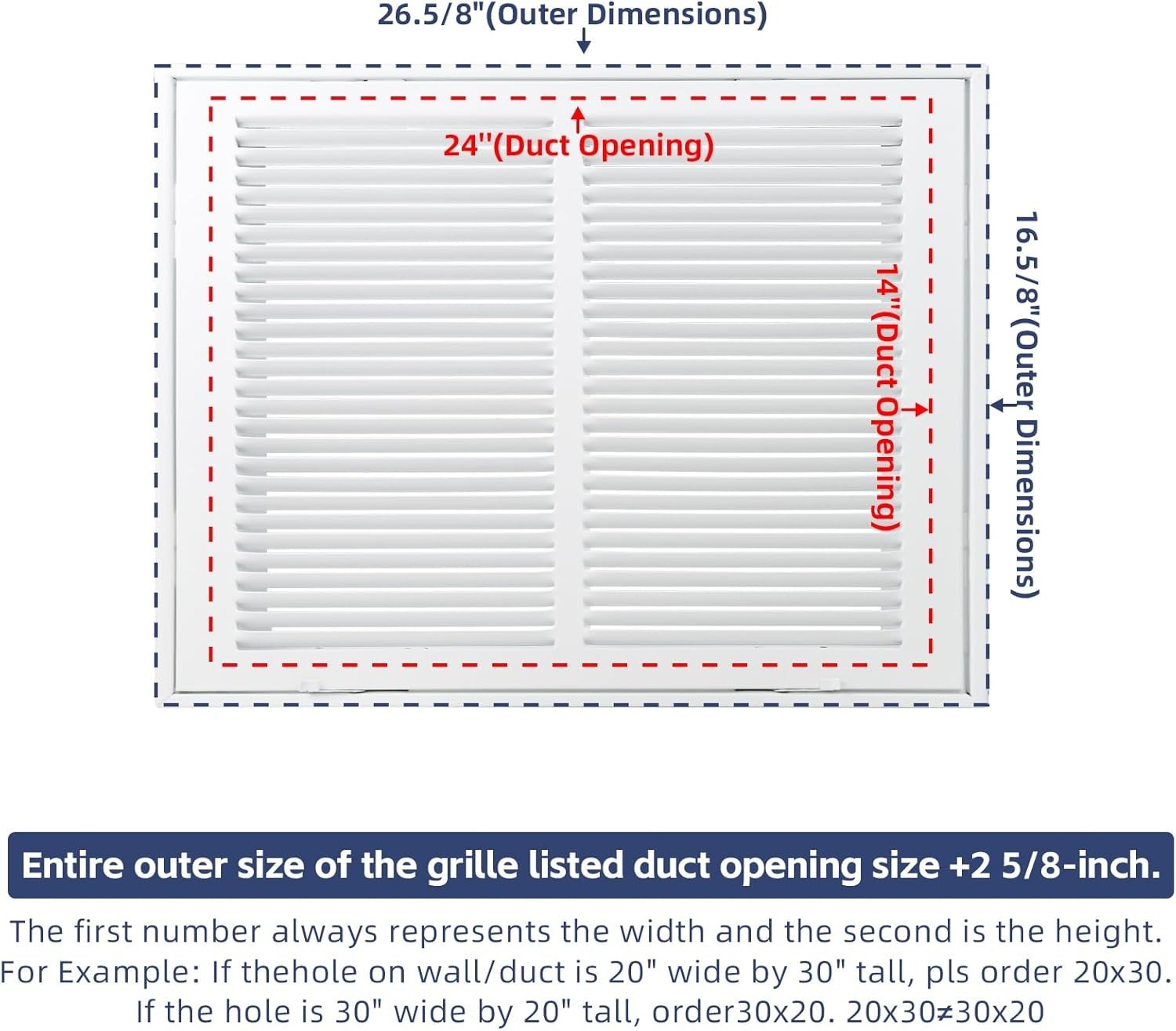 EXCELFU 24×14 Return Air Grille Duct Return Air Vent Cover