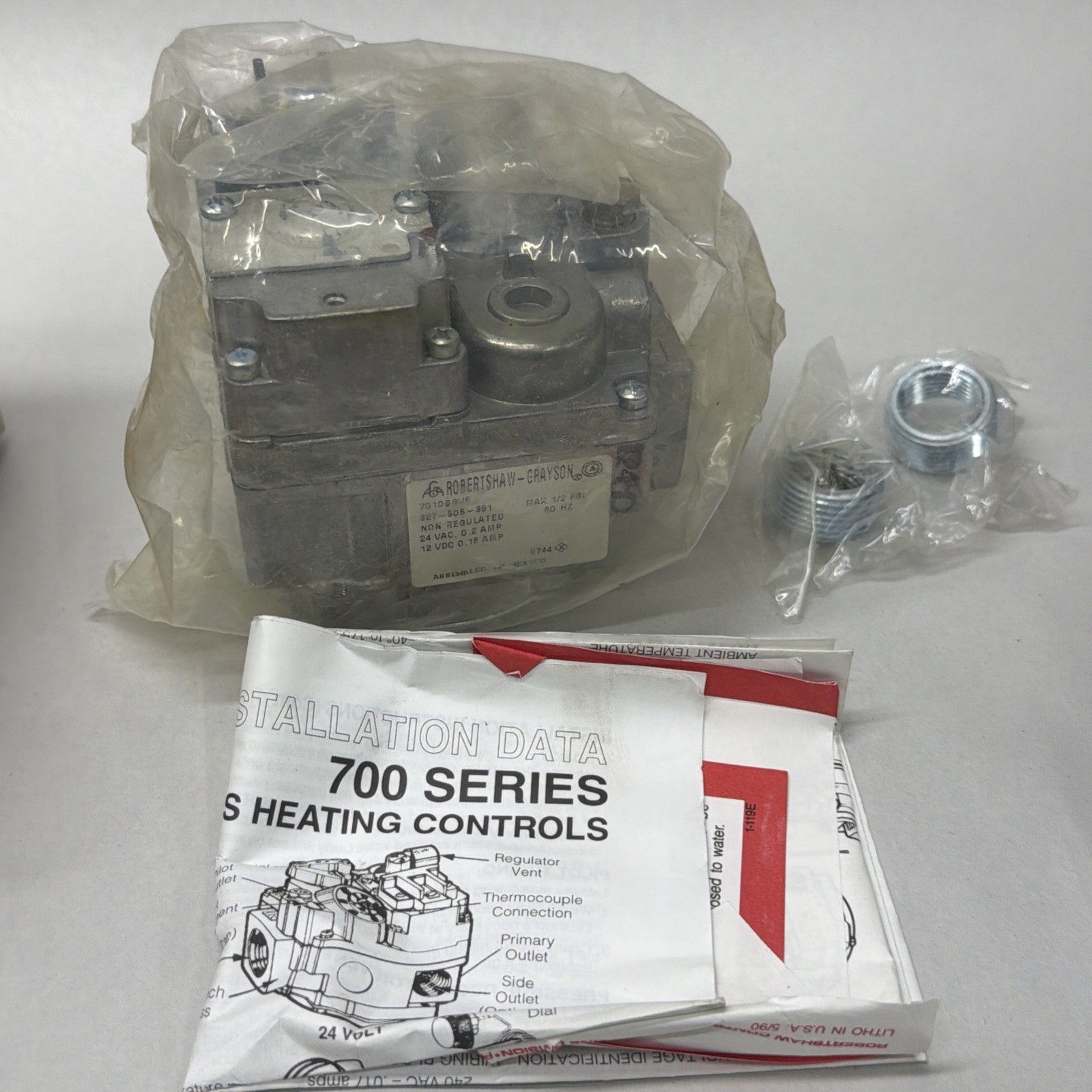 700-417 ROBERTSHAW 24V DIAPHRAGM GAS VALVE -MODEL 7010BGVE- 3/4″ IN 3/4″ OUT