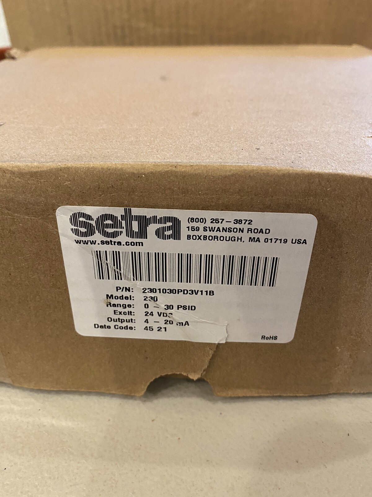 New SETRA Wet to Wet Differential Pressure Transducer 230 0-30 PSID 4-20 mA