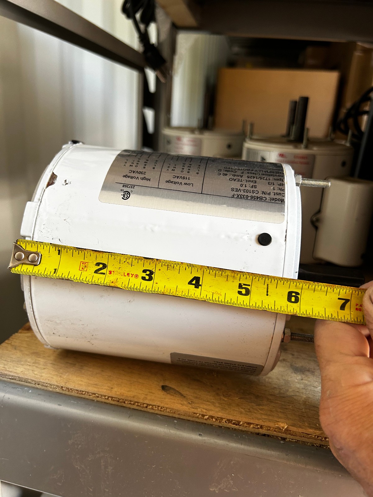 1/3 HP 1725 RPM 115V / 230V Fan Motor New 1/2″ x 2″ shaft CW rotation