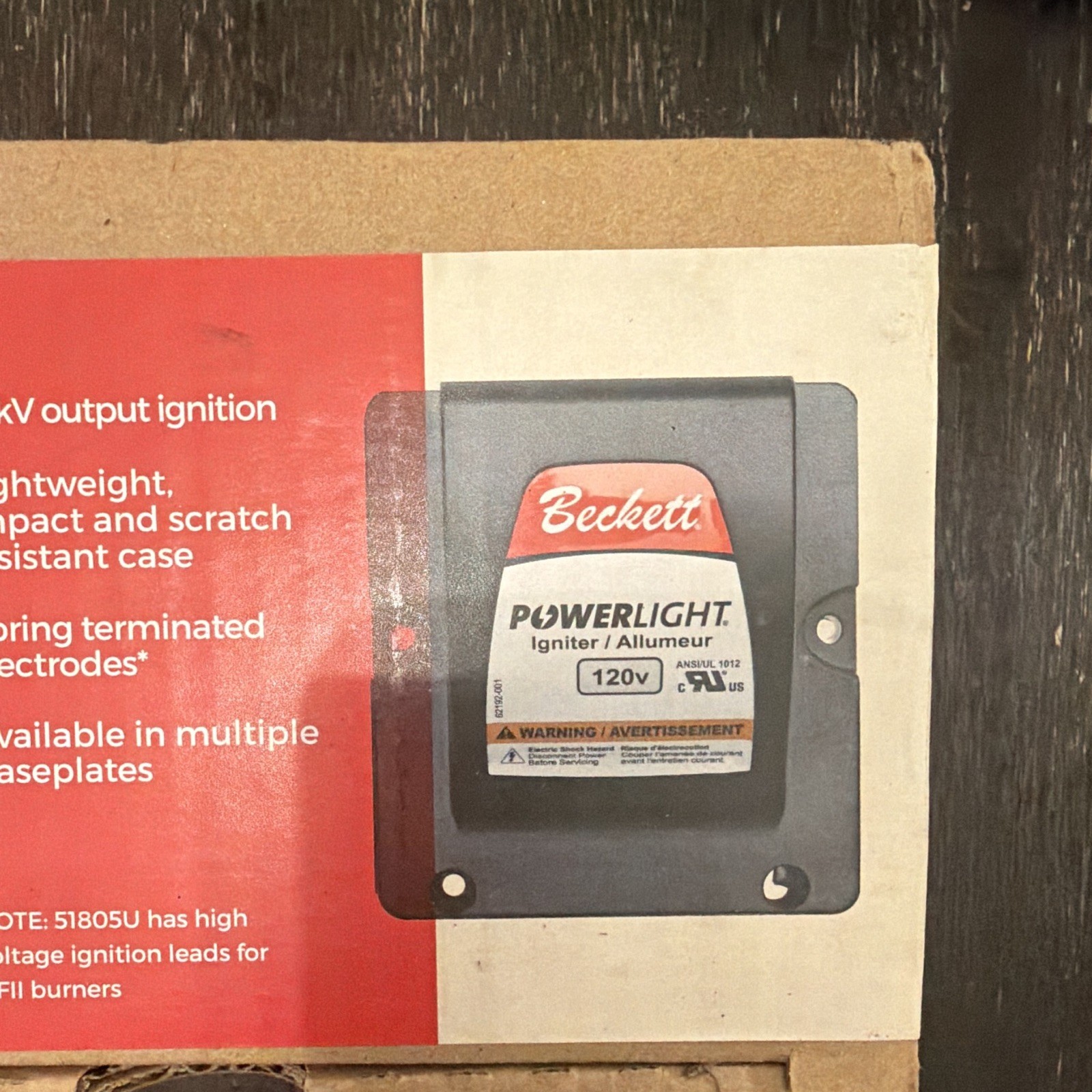 Beckett PowerLight 120V Oil Igniter 20kV for A/AF/AFG Burners 51771U