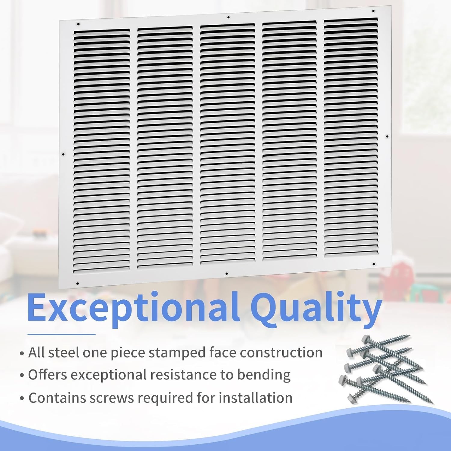 25″ x 20″ Steel Return Air Grille Vent Cover – HVAC Air Return Vent Cover