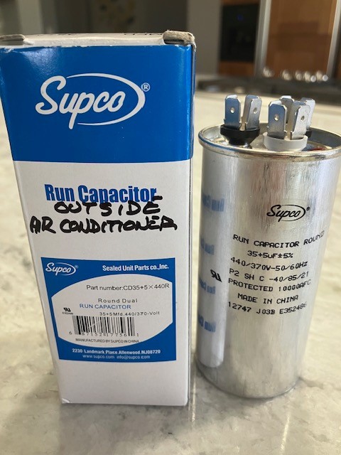 Supco Cd35+5X440R Round Dual Run Capacitor 35 + 5 MFD | 440/370V 687152177561