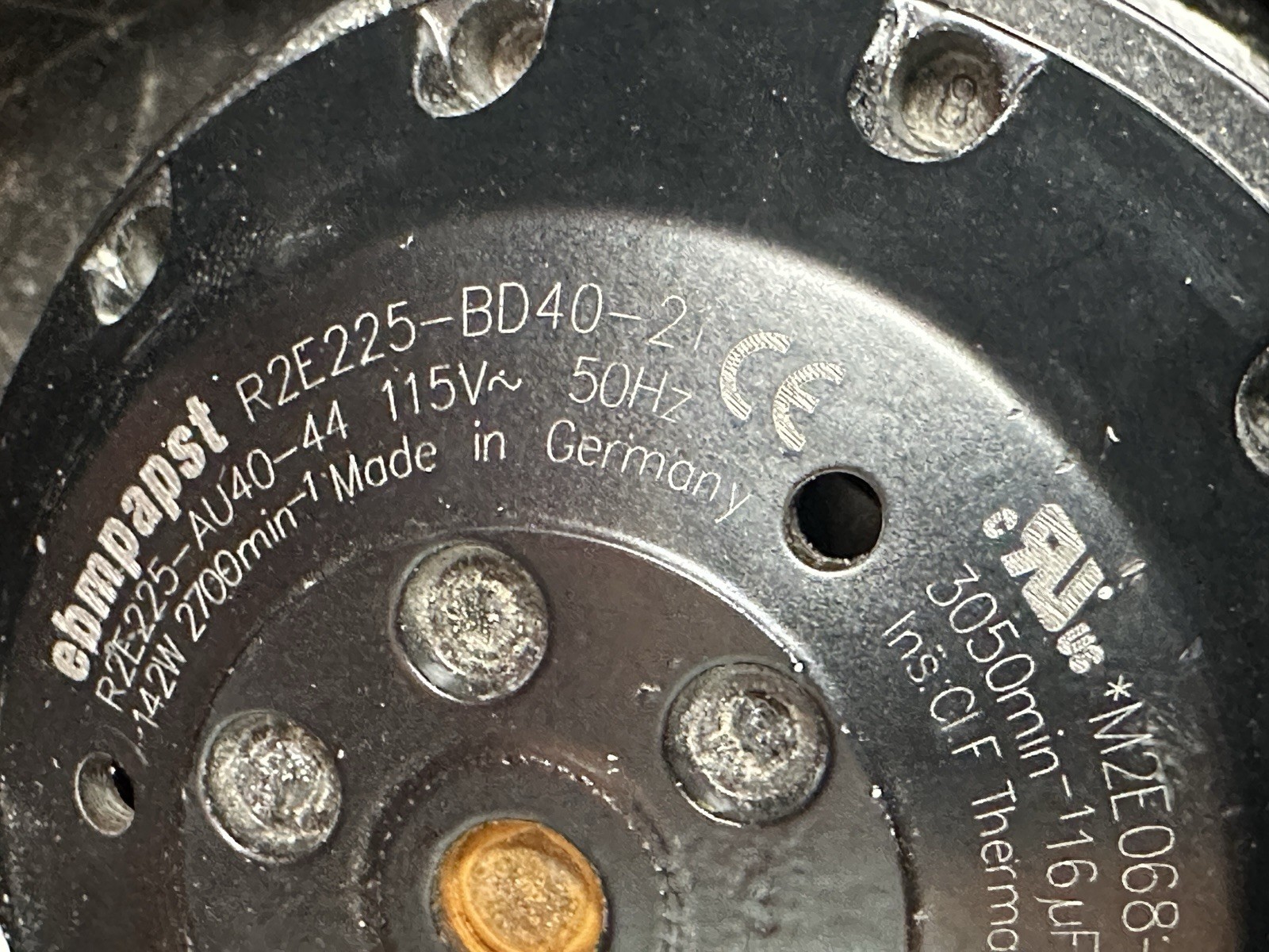 ebm-papst R2E225-BD40-21 Centrifugal Blower Fan 115V 142W 2700 RPM Germany
