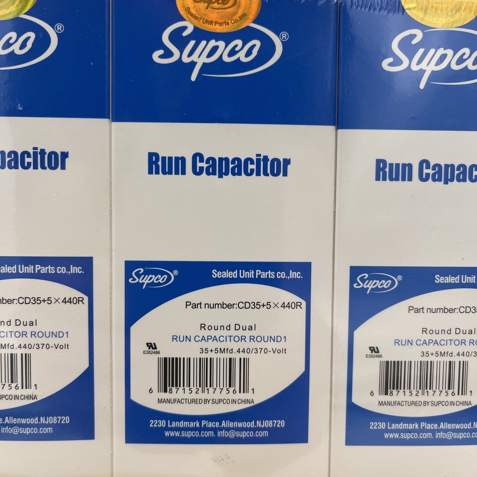 5 SUPCO Run Capacitor 35 + 5 Mfd 440/370 Volt CD35+5X440R NEW 5 Pack