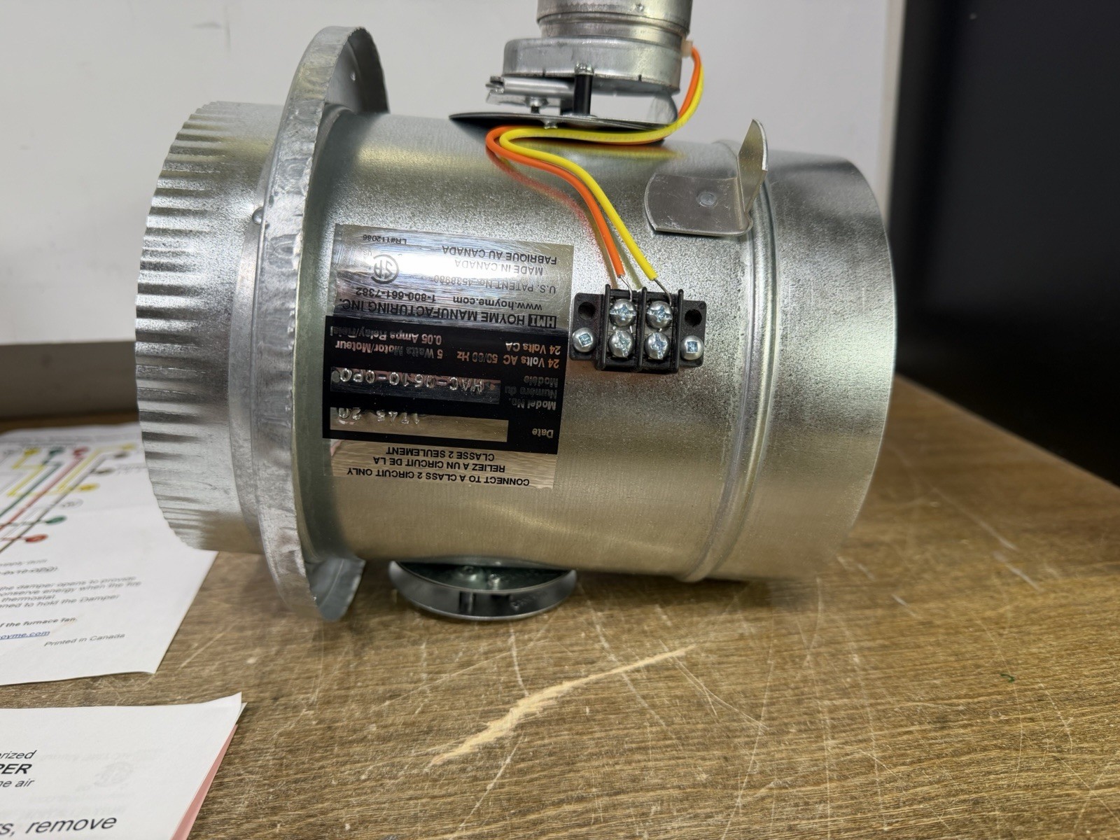 6” HOYME HVAC MOTORIZED ZONE CONTROL DAMPER HAC PO HAC-1610-0P0 24V AC OPEN BOX