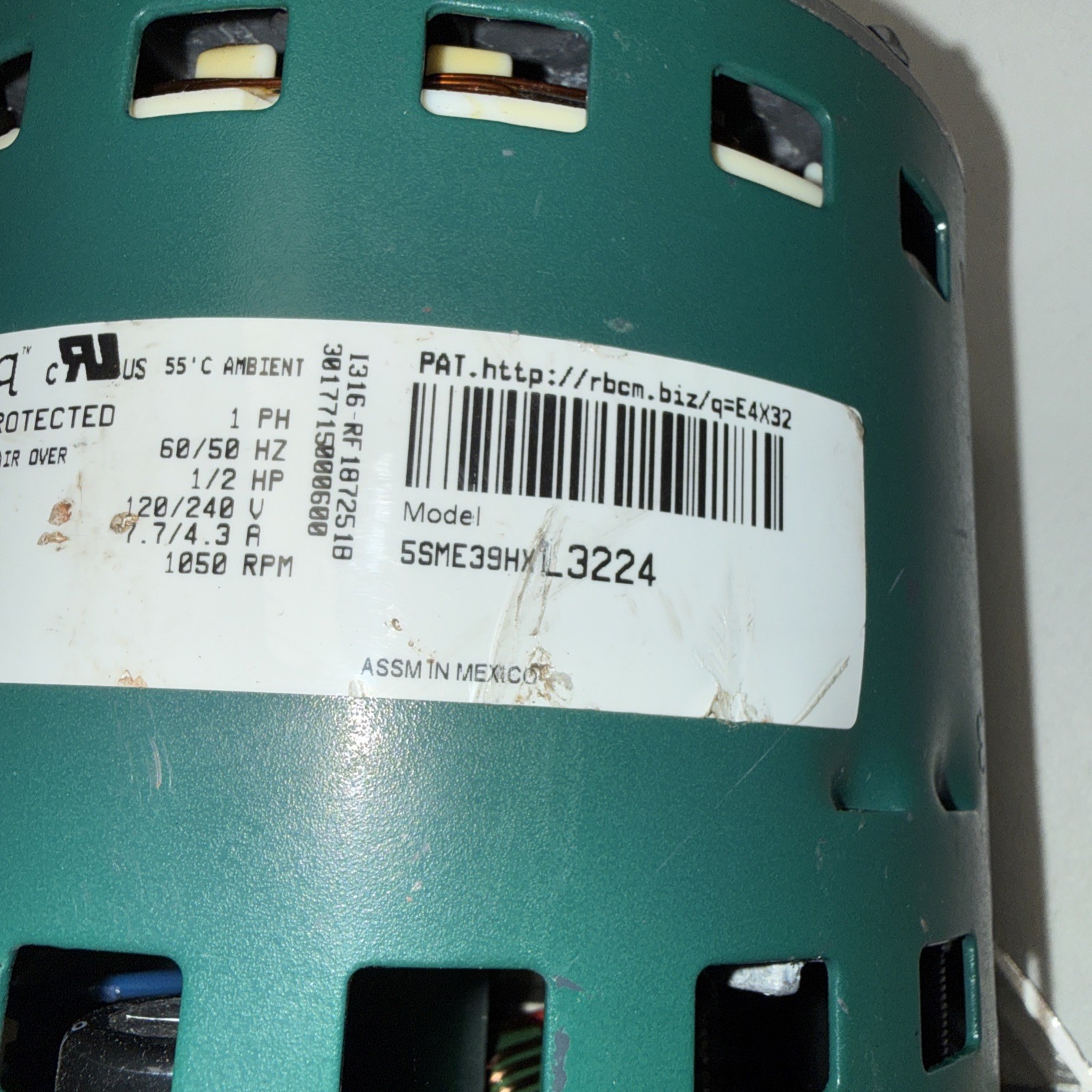 HP ECM Variable Speed Evergreen Blower Motor 2023, 1/2 HP, Model 5SME39HXL3224
