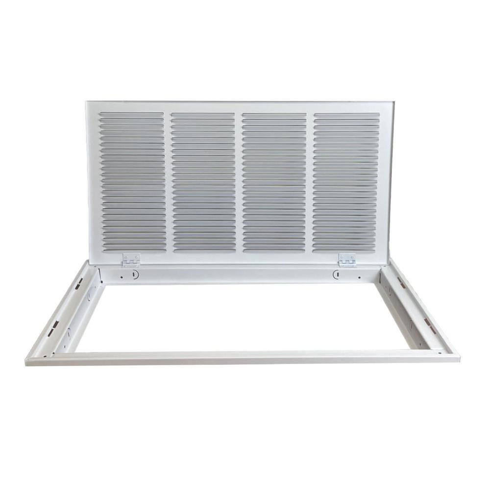 24 In. X 12 In. Square Hinged Return Air Filter Grille of Steel in White