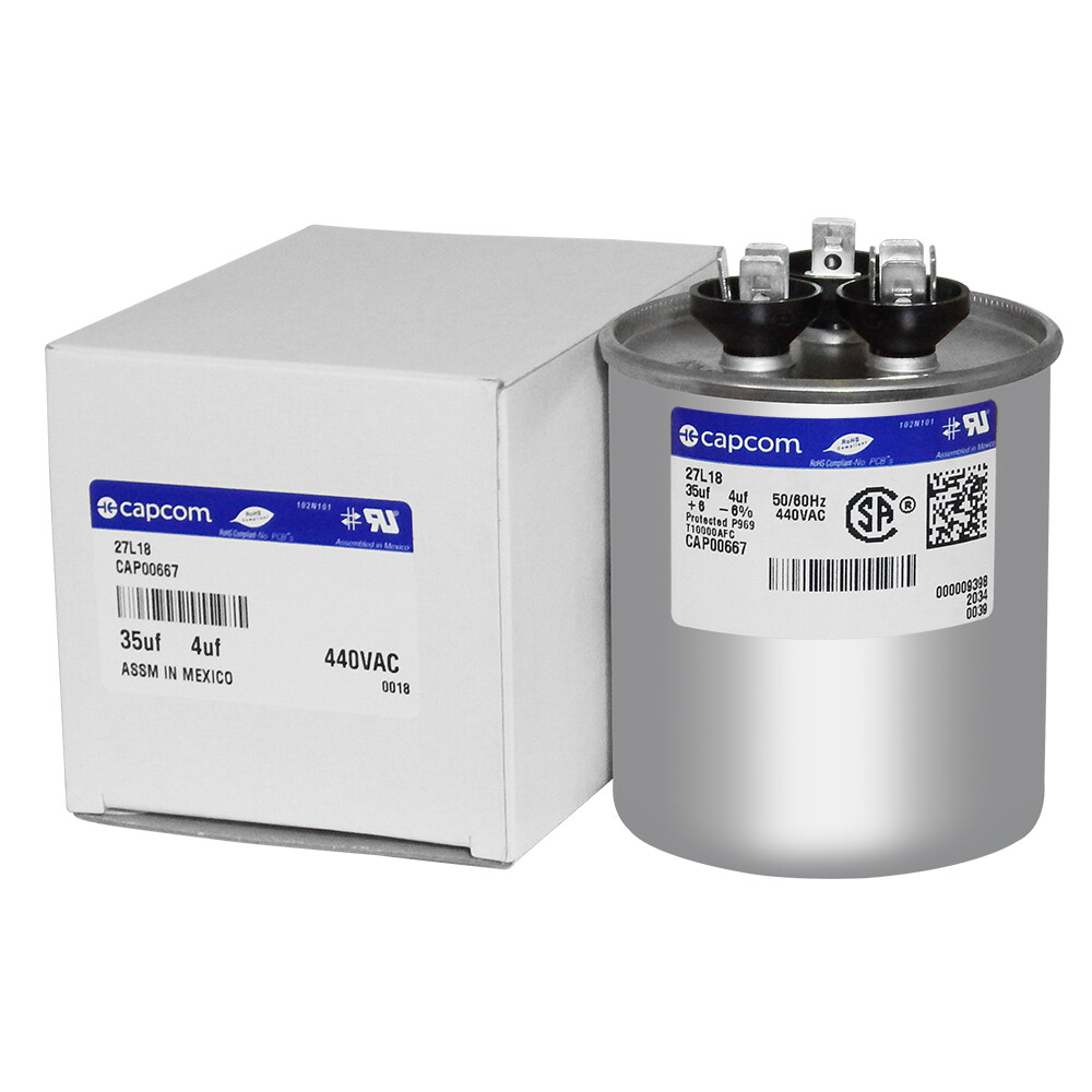 OEM Capcom Capacitor 35/4 uf MFD 440 volt Replaces Trane GE CPT667 CPT00667