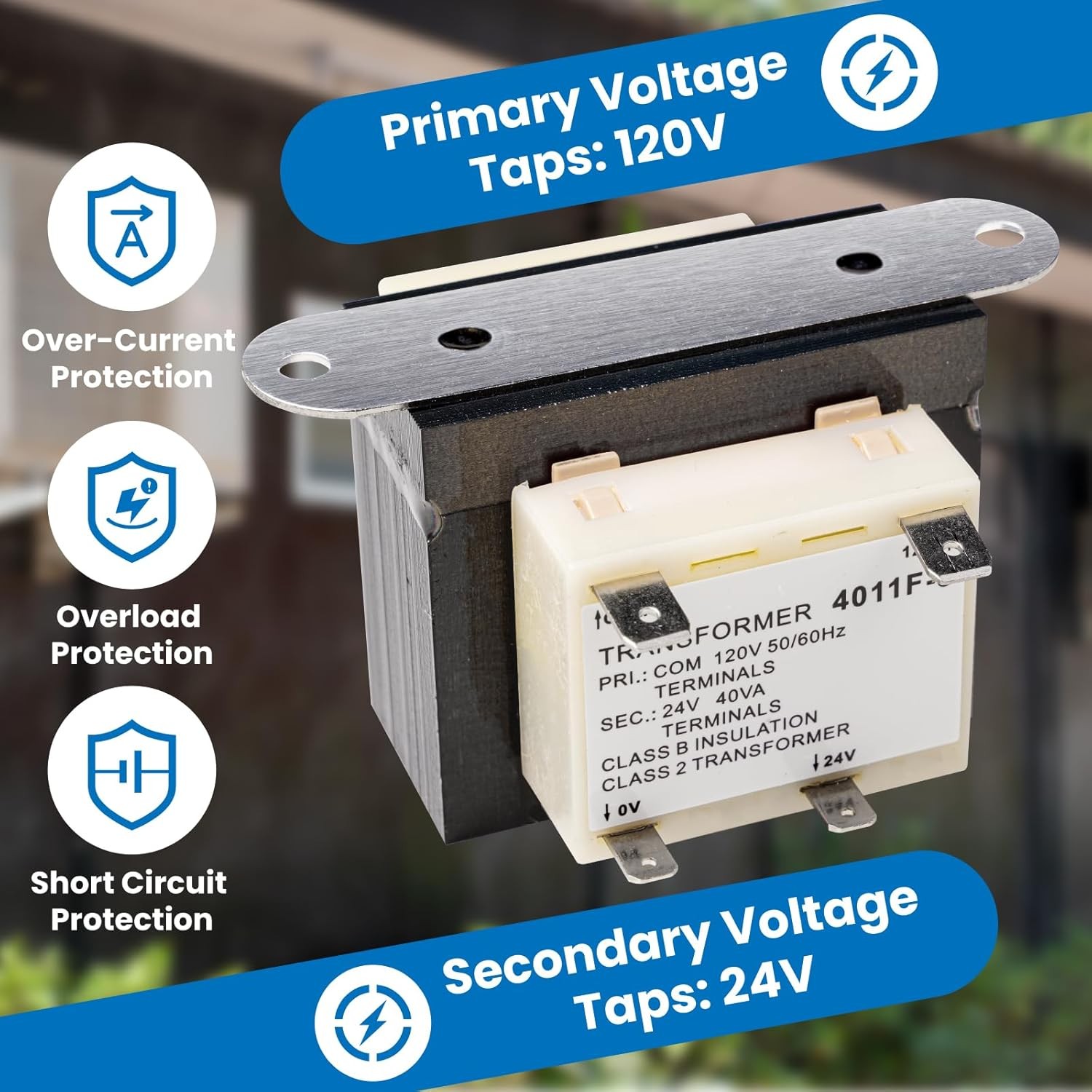 24V 40VA Furnace Transformer, 120V to 24V Transformer Compatible with Furnace…
