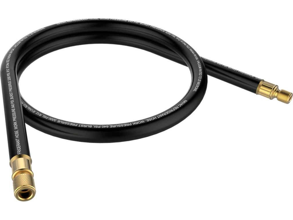 NAVAC NHB1 – High Flow Refrigerant Hose, Black, 6 Foot Length, 1/2′ Diameter,