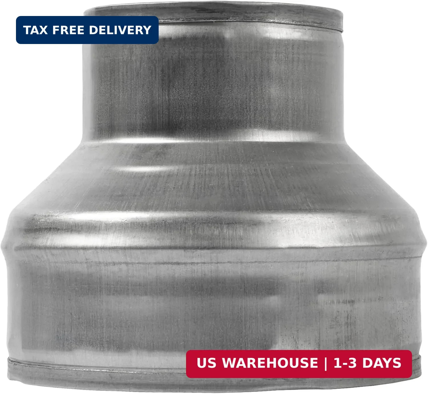 5″ to 3″ Inch Galvanized Steel Round Duct Reducer – Pipe Fitting Increaser Reduc