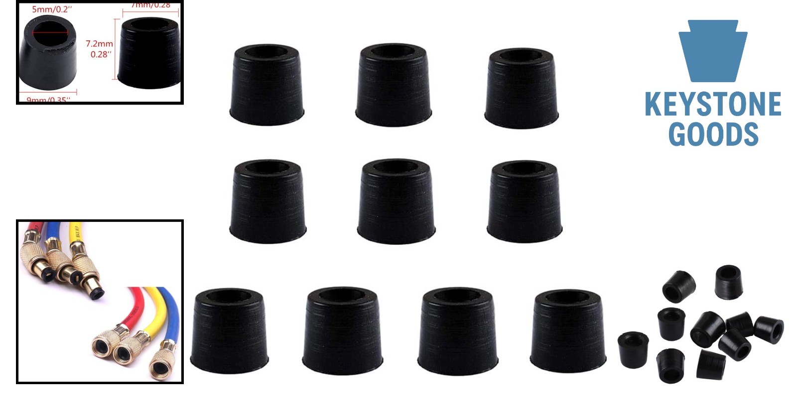 10Pcs 1/4″ HVAC Refrigerant Gasket Kit for R410A A/C Manifold Repair