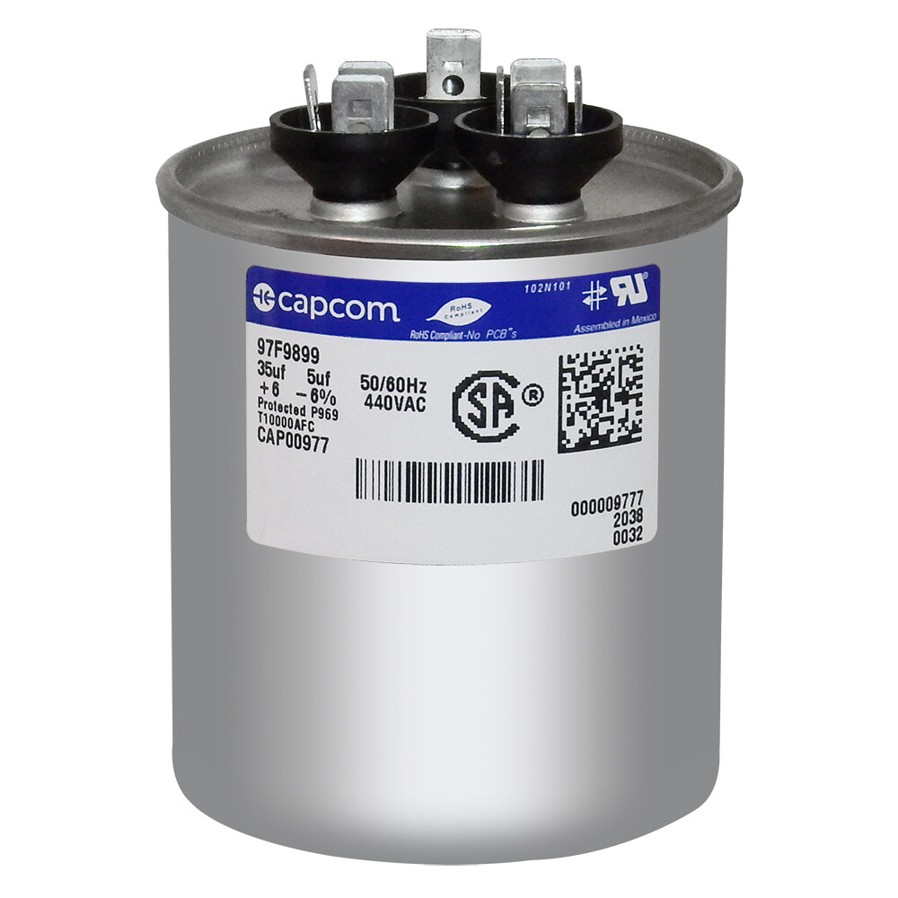 OEM Capcom Capacitor Dual 35/5 uf MFD 440 Volt Fits Genteq GE 97F9899 Z97F9899