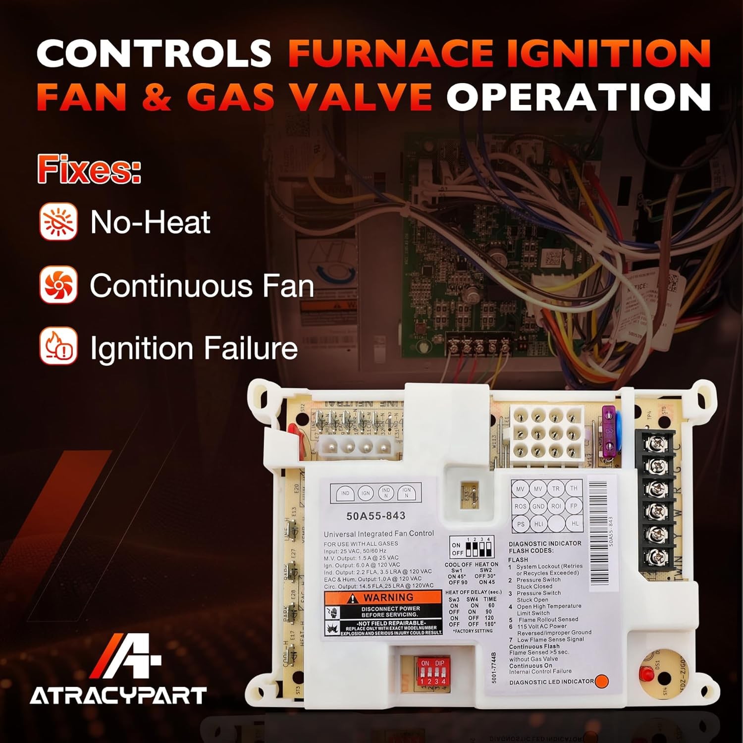 Integrated Furnace Control Board NEW For White Rodgers Lennox 50A55-843