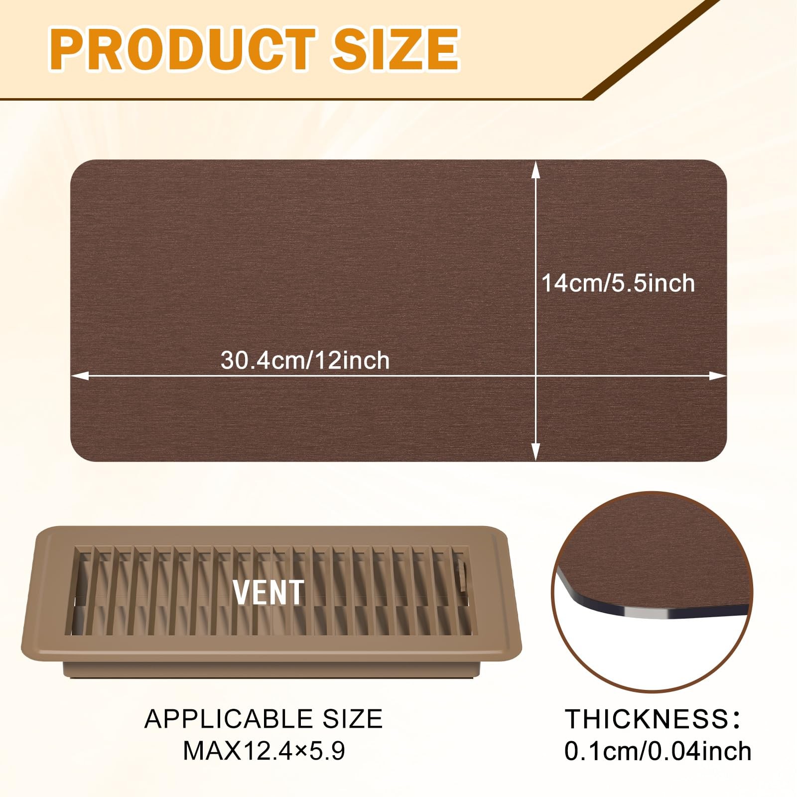 2 Pack Magnetic Vent Covers for Home 5.5″ x 12″ 2 Pack-Bronze, Bronze