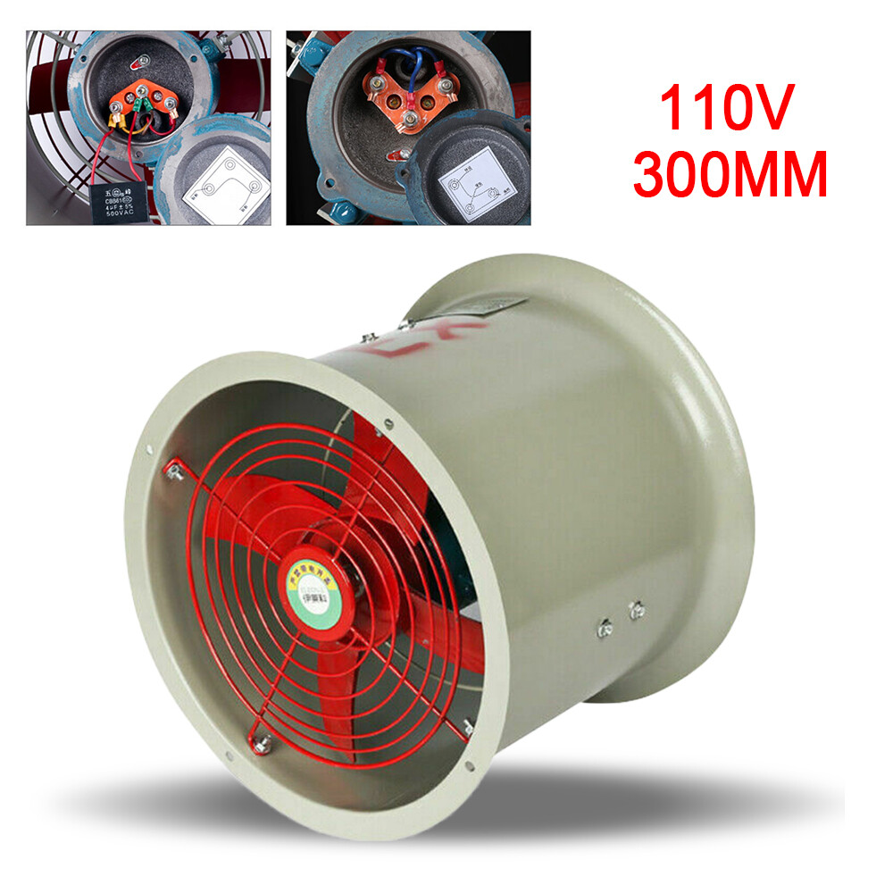 110V 12″ Explosion-proof Axial Fan Pipe Spray Booth Paint Fumes Exhaust Fan US