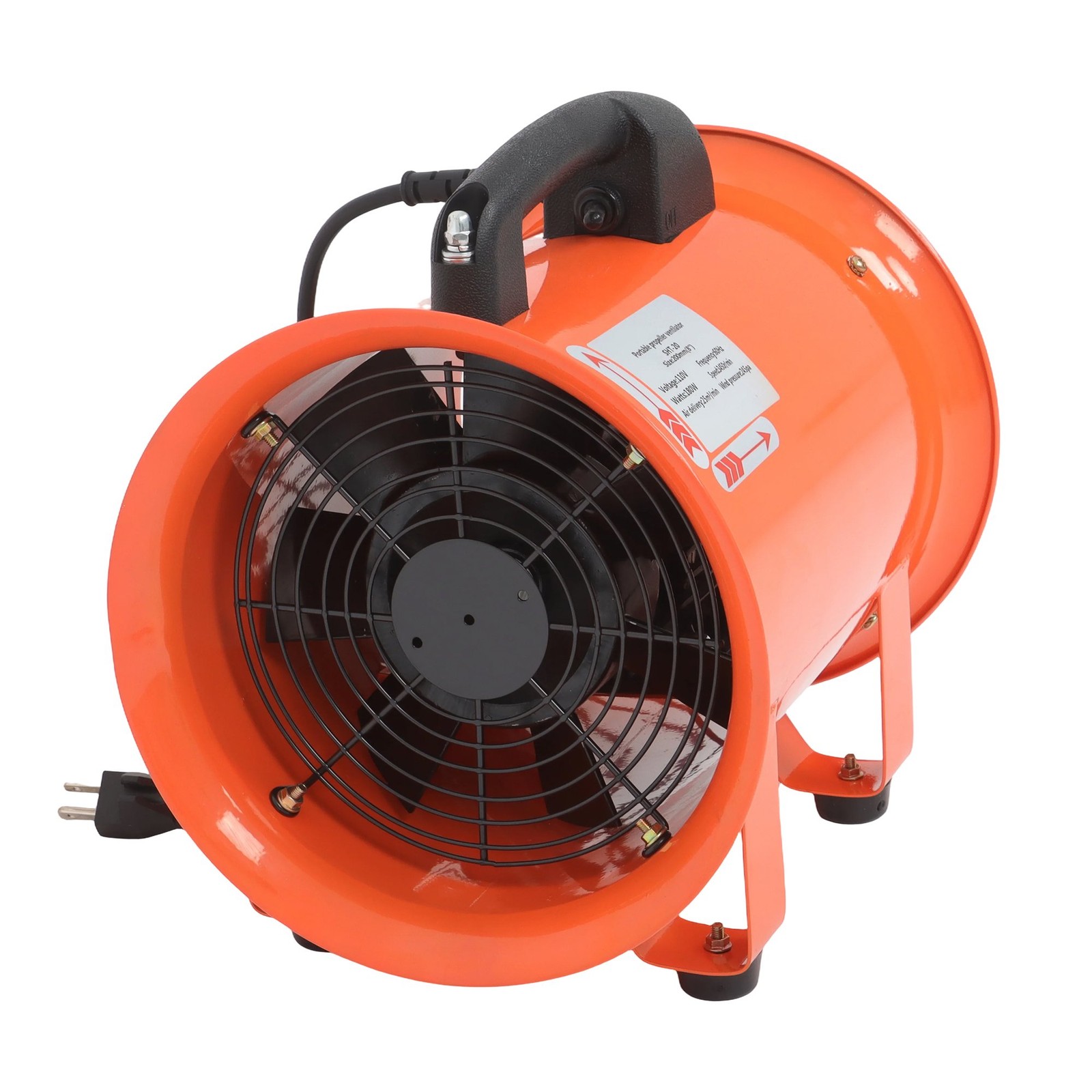 8 Inch Industrial Portable Blower Fan 33 FT Duct Hose 180W 900CFM 3450RPM
