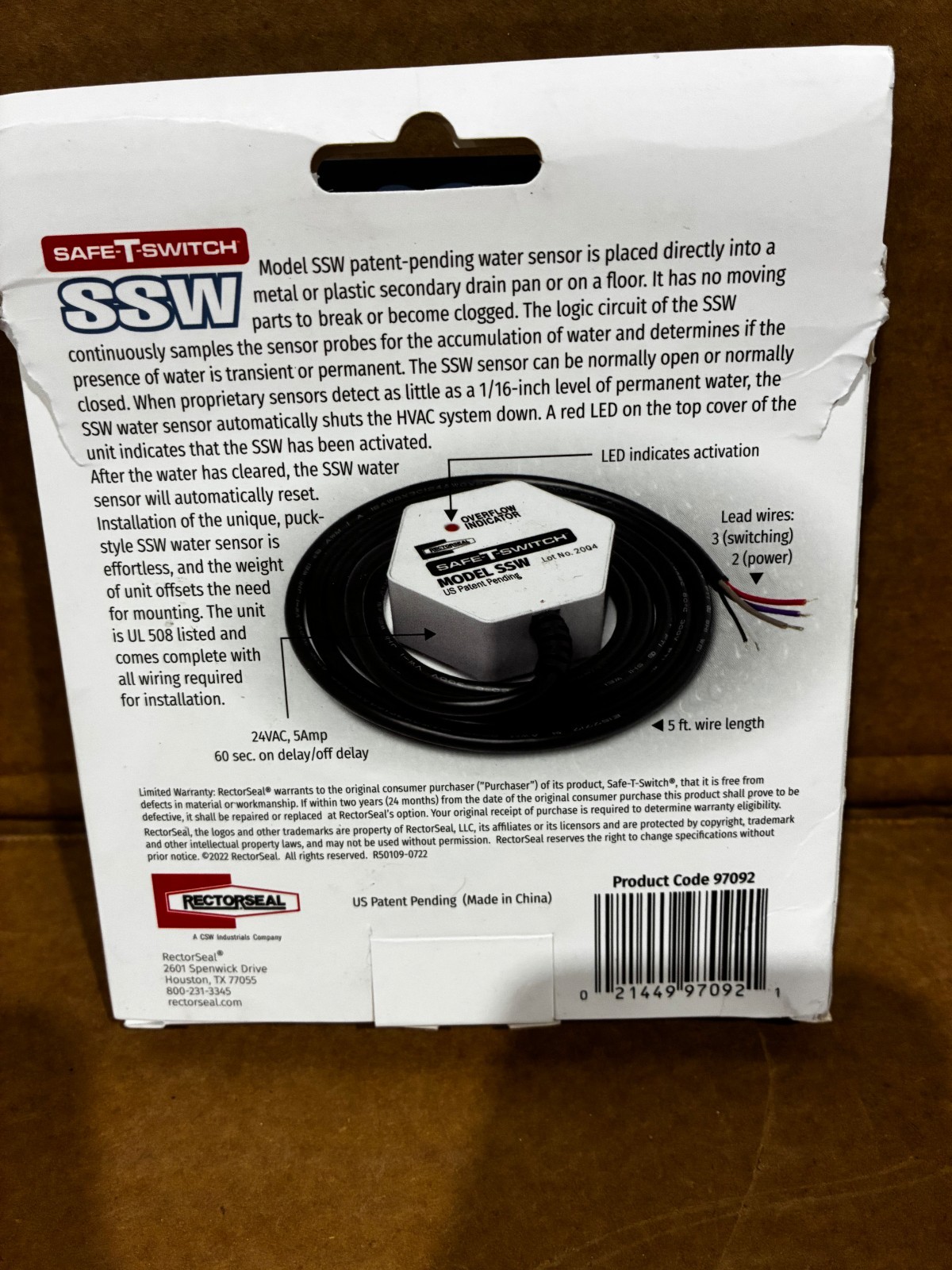 RectorSeal Safety Switch 2.75 in. W X 1.25 in. H White 4025867