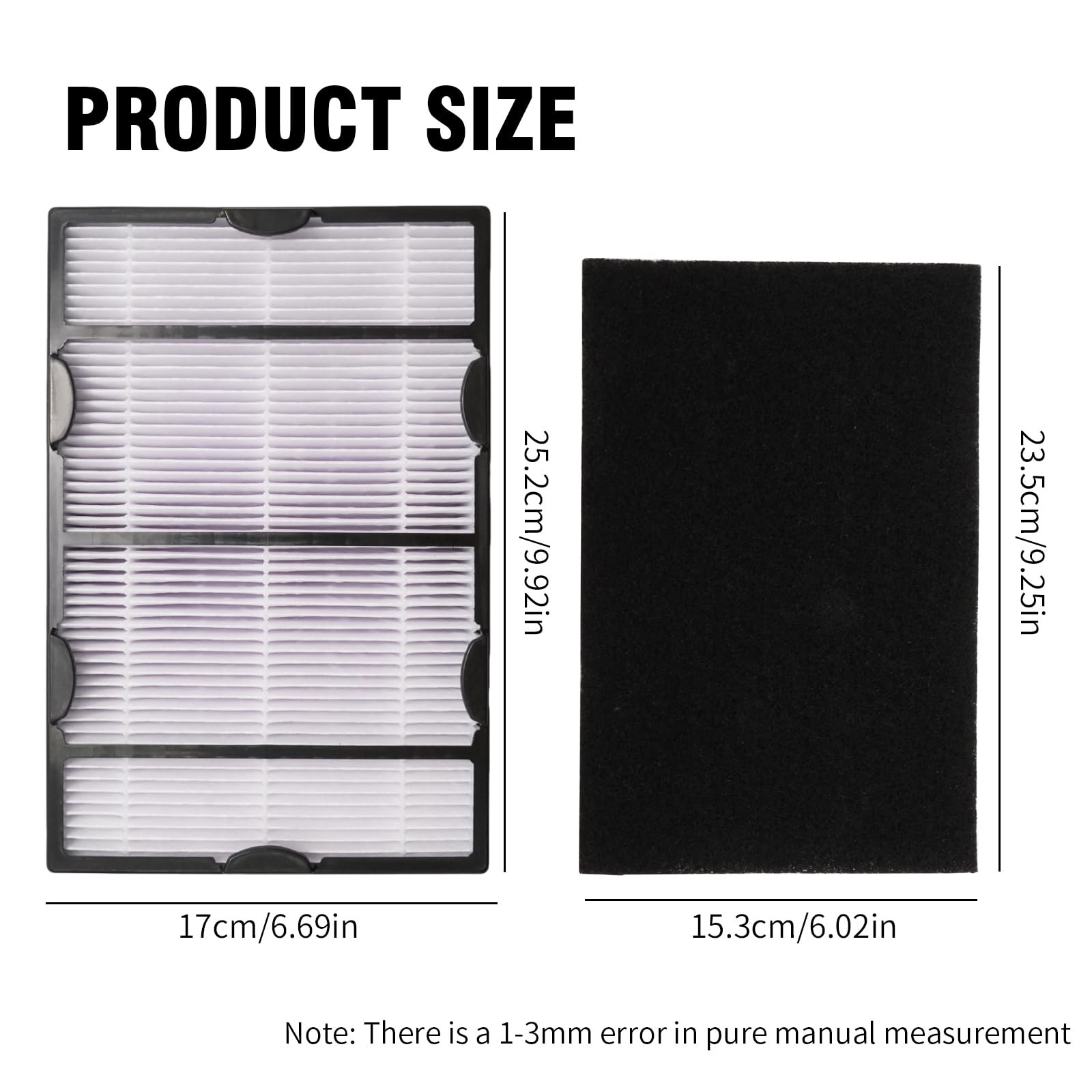 Hopypeyfiy 3 Pack Hapf600 Replacement Filters Kit fit for 6 Piece Set, Black