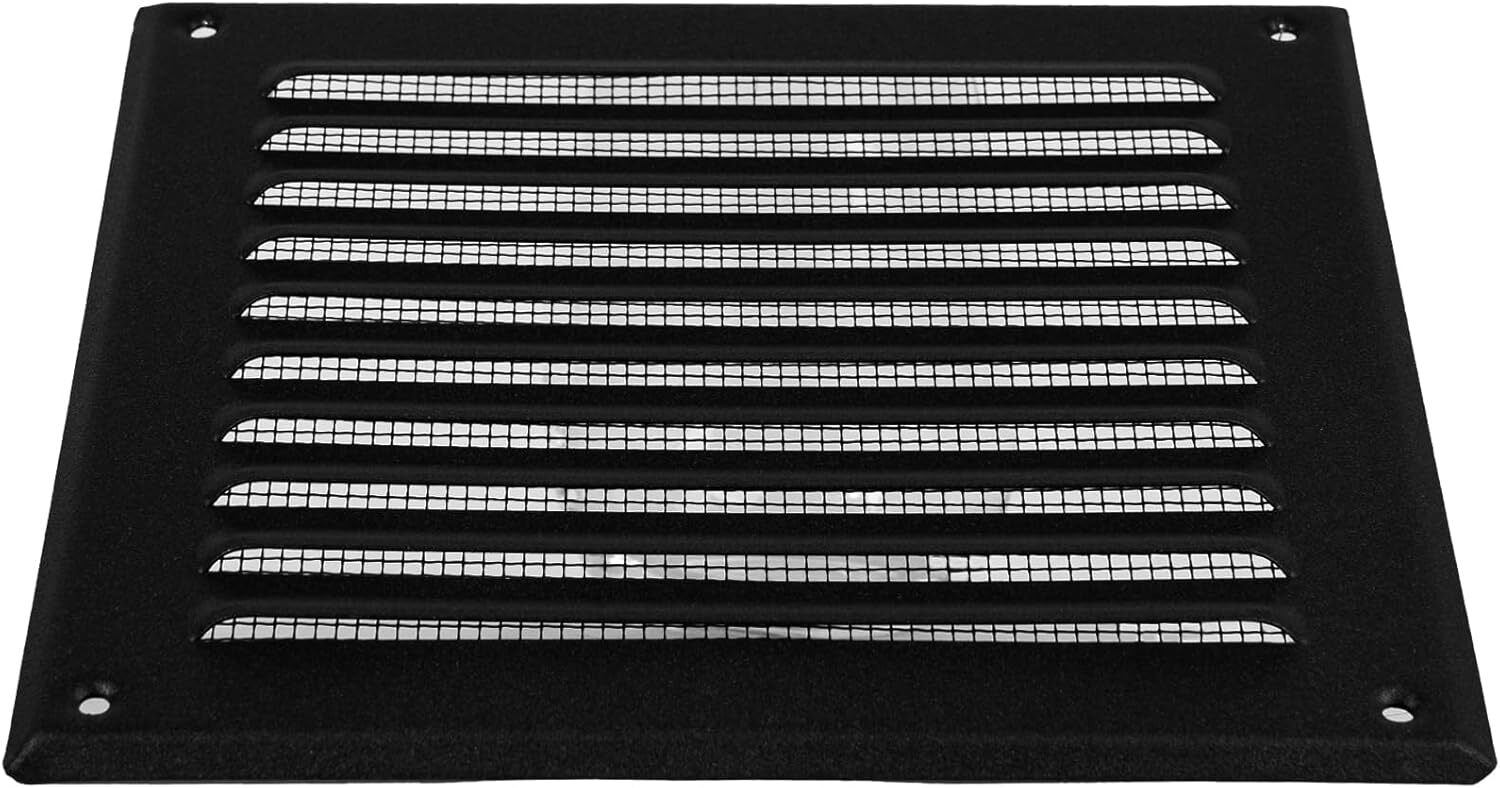 8″ x 8″ Inch Black Stainless Steel Square Vent Cover – HVAC Louvered Air Retu…