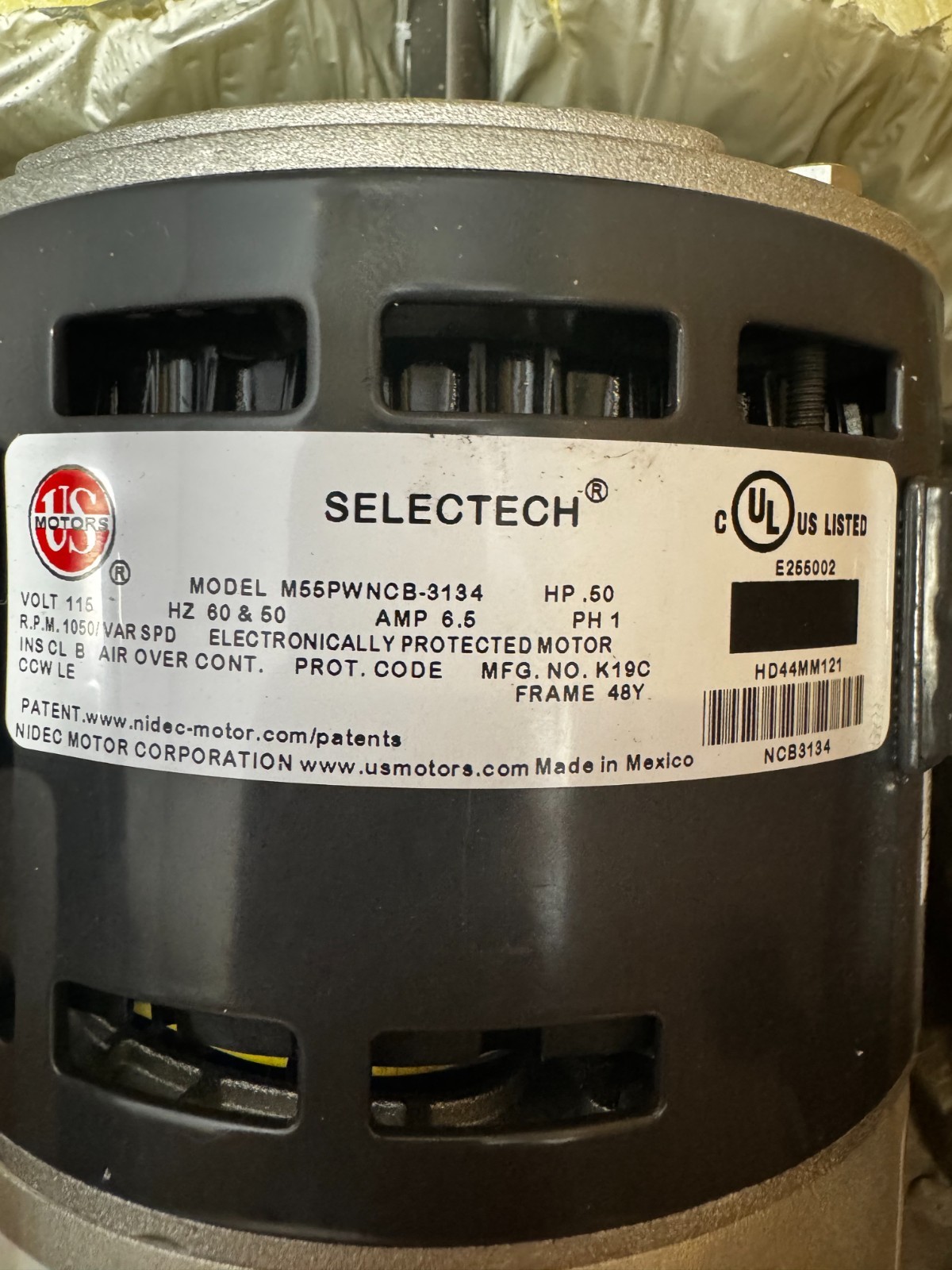 CARRIER HD44MM121 1/2HP Blower Motor **E32**