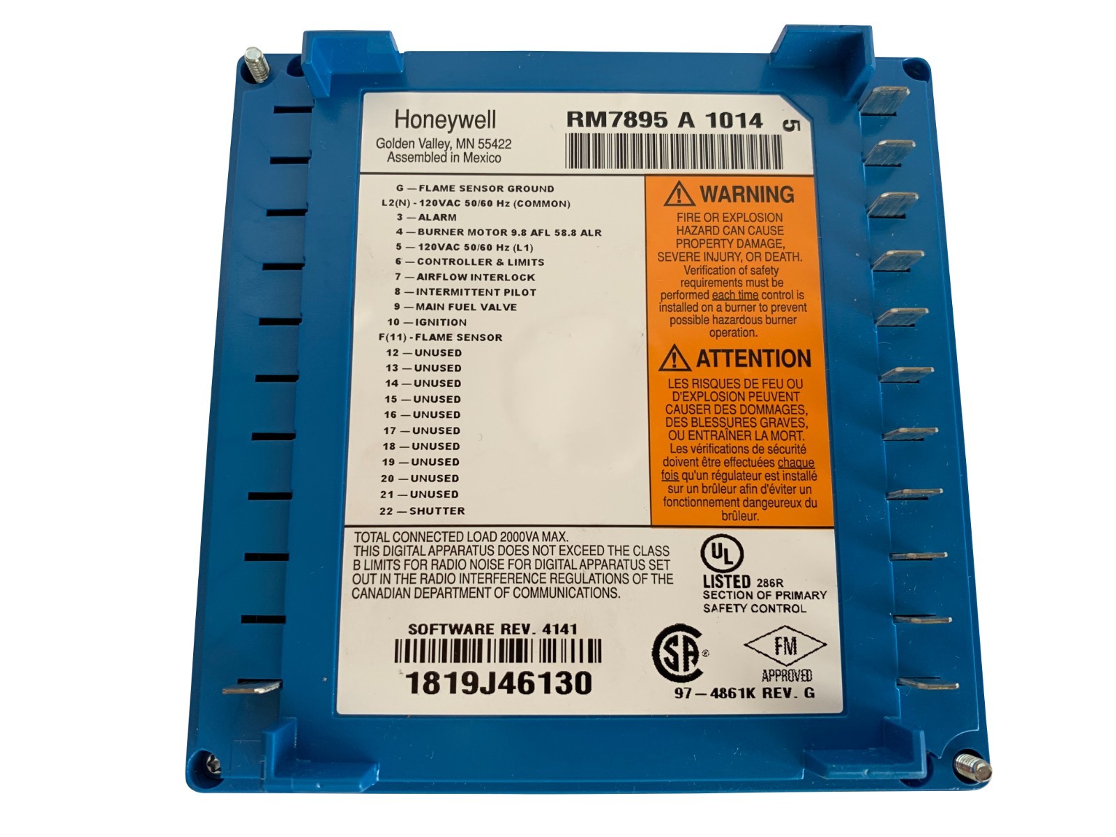 Honeywell RM7895A1014 On-Off Primary Burner Control