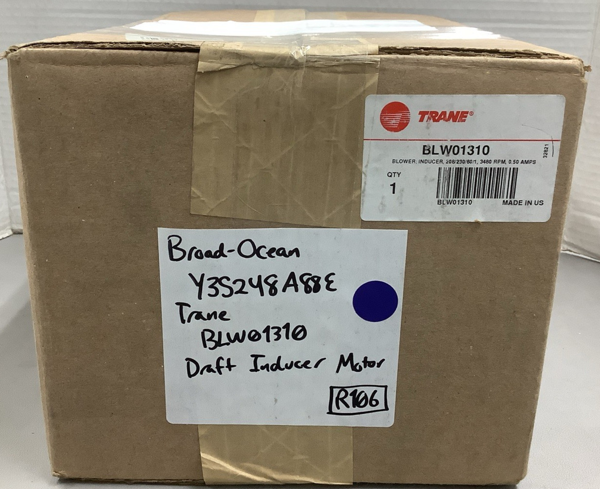 Broad-Ocean Y3S248A88E/Trane BLW01310 Draft Inducer Motor Assy 208-230V (R106)