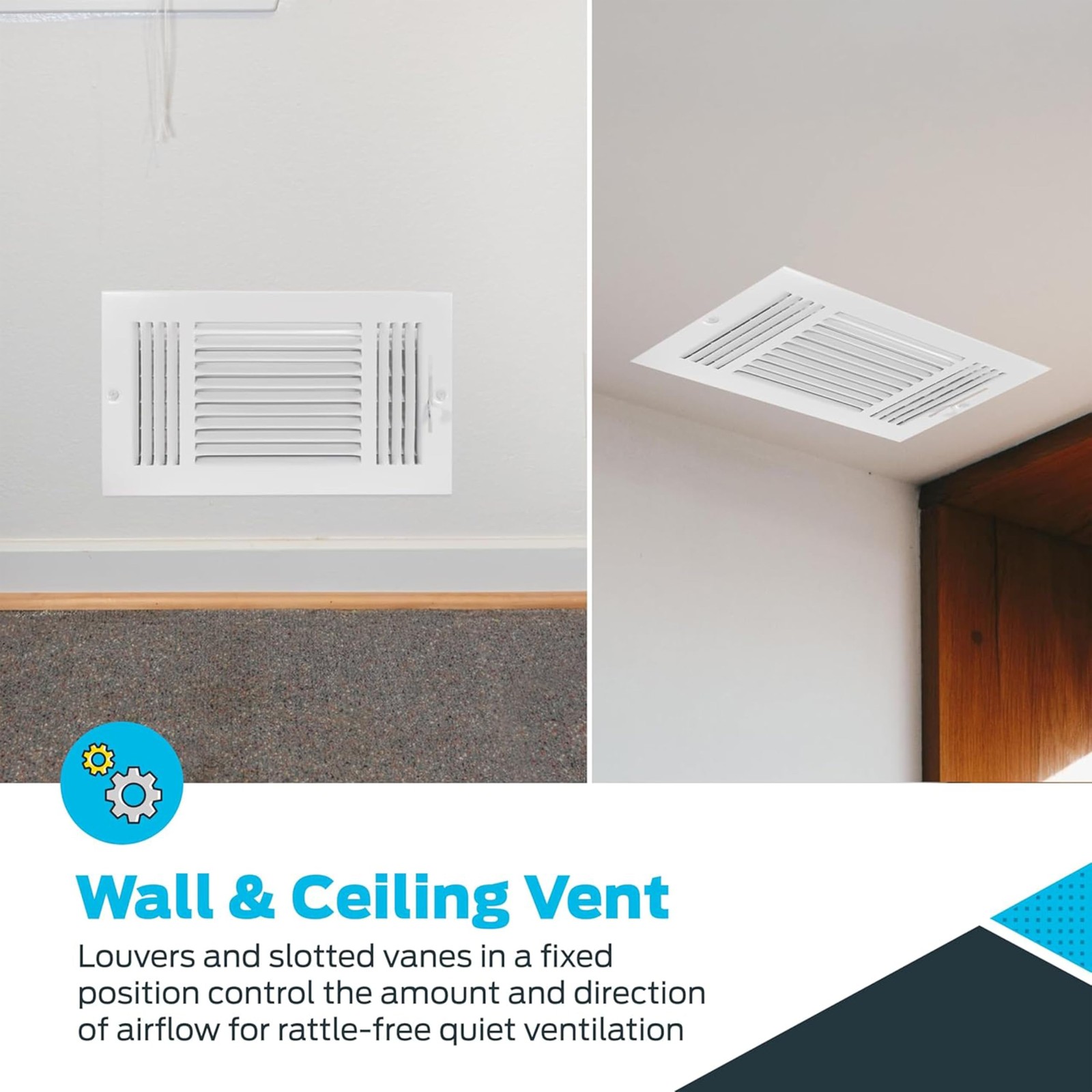 12 x 6 Inch (Duct Opening) Air Vent Cover for 12 in. x 6 in., White