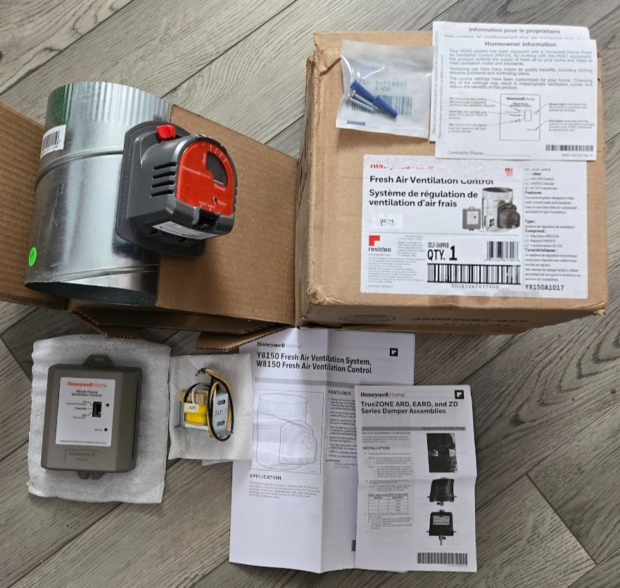 Honeywell Fresh Air Ventilation System #Y8150A1017 With TrueZone Damper
