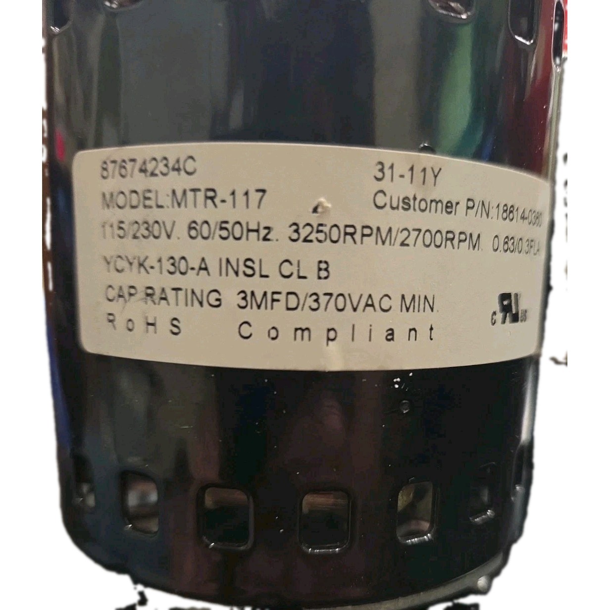 NOS Carter Hoffmann 18614-0360 Blower Motor, 115/230V 50/60HZ