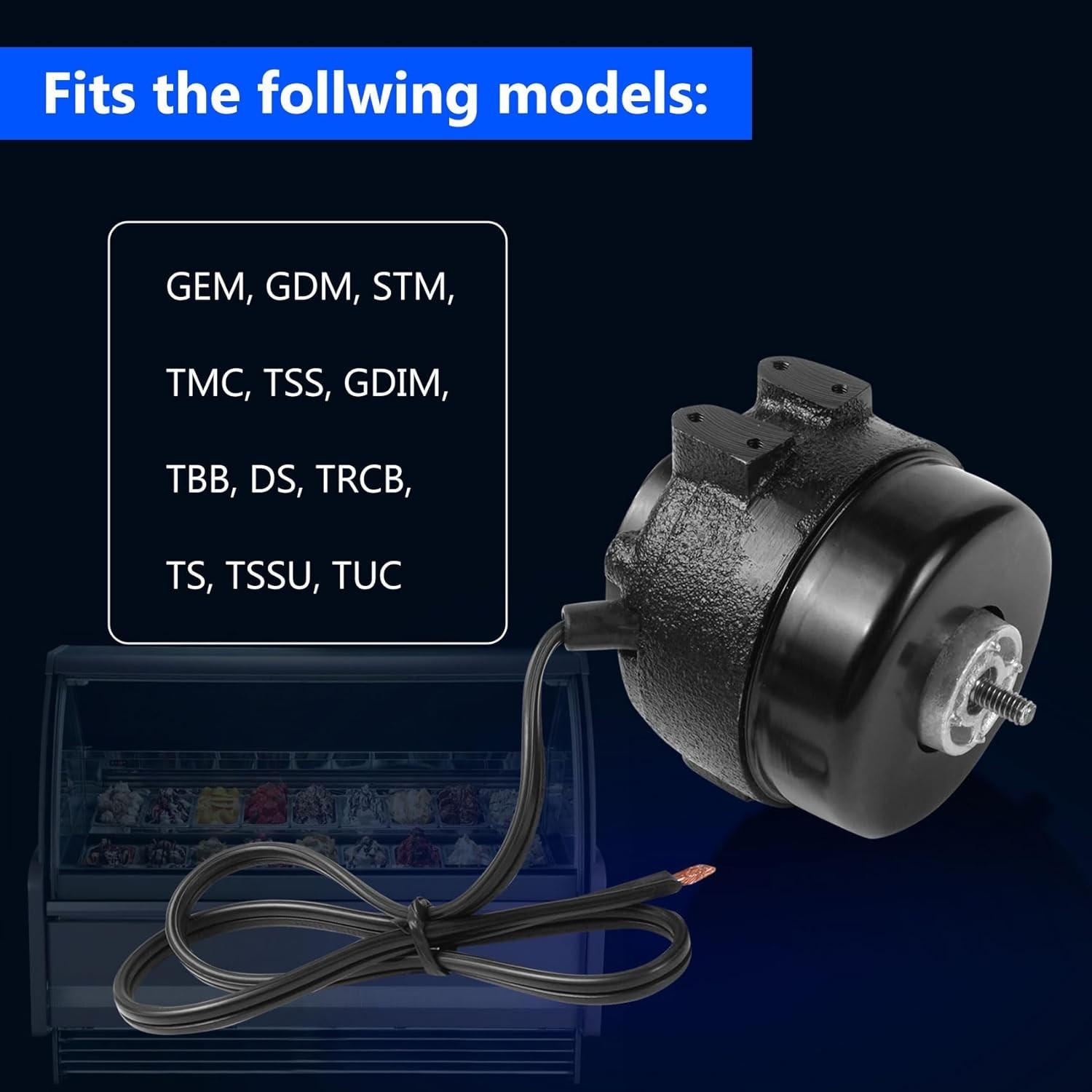 115V 9W Condenser Fan Motor 1550 RPM for AC, Coolers, EM, GDM, TMC, TSS