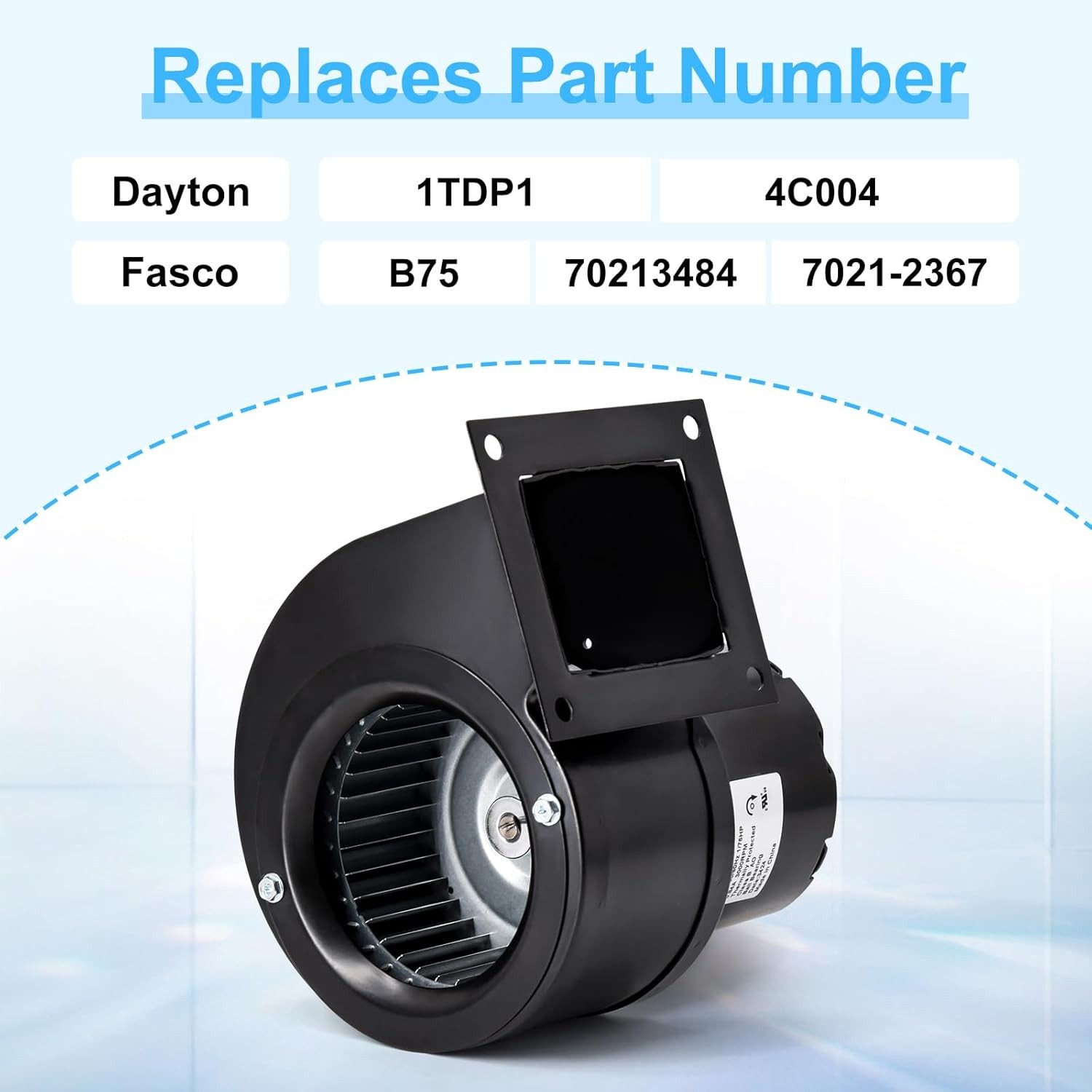 Centrifugal Blower Motor 115V Replacement For Fasco B75 DAYTON 1TDP1 4C004